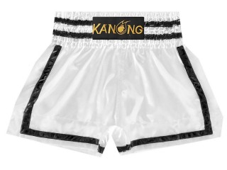 Kanong Muay Thai Kick-box Trenky Šortky  : KNS-140-Bílý-Černá